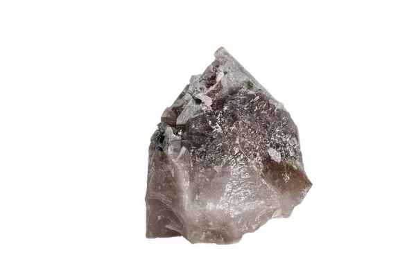 Stone Mineralnych Tourmaline Makro Kwarc Białym Tle Bliska — Zdjęcie stockowe