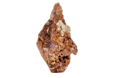 Makro Mineral taş Anatase beyaz arka plan üzerinde Kapat