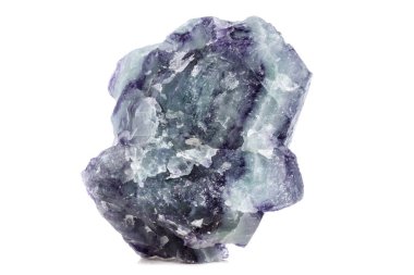 Makro mineral taş florit beyaz arka plan üzerinde Kapat