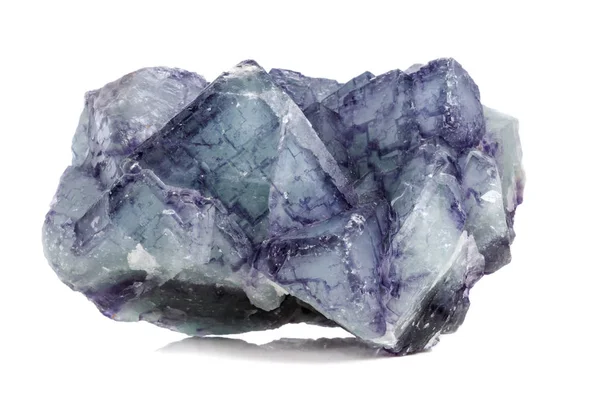 Pedra Mineral Macro Fluorite Sobre Fundo Branco Close — Fotografia de Stock