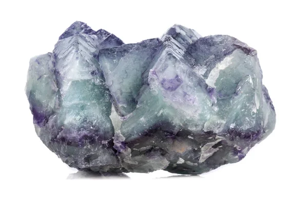 Pedra Mineral Macro Fluorite Sobre Fundo Branco Close — Fotografia de Stock