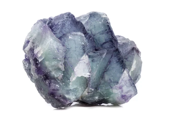 Pedra Mineral Macro Fluorite Sobre Fundo Branco Close — Fotografia de Stock