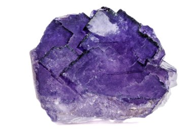 Makro mineral taş florit beyaz bir arka plan üzerinde Kapat