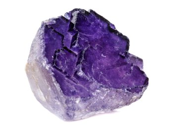Makro mineral taş florit beyaz bir arka plan üzerinde Kapat