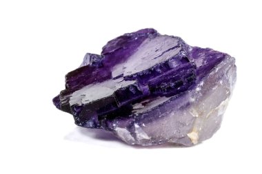 Makro mineral taş florit beyaz bir arka plan üzerinde Kapat