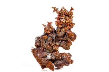 Makro mineral taş bakır beyaz arka plan üzerinde Kapat