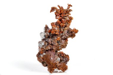 Makro mineral taş bakır beyaz arka plan üzerinde Kapat