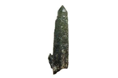 Makro mineral taş kuvars Hedenbergite Prase ilvite beyaz arka plan yakın tarih