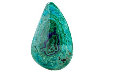 Makro mineral taş malakit beyaz arka plan üzerinde Azurit ile yakın çekim