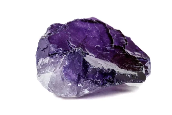 Pedra Mineral Macro Fluorite Sobre Fundo Branco Close — Fotografia de Stock