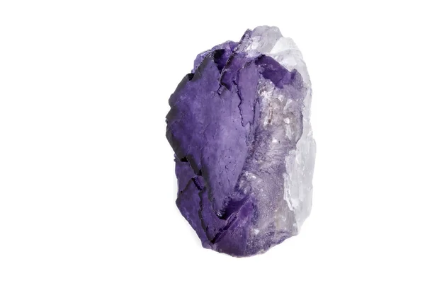 Pedra Mineral Macro Fluorite Sobre Fundo Branco Close — Fotografia de Stock