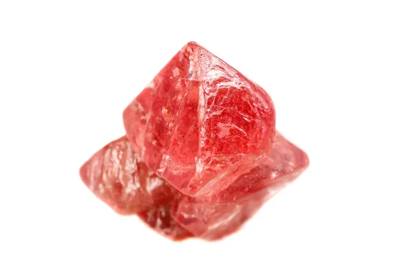 Makro Mineral Spinell Sten Vit Bakgrund Närbild — Stockfoto