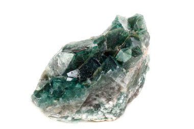 Makro mineral taş florit beyaz bir arka plan üzerinde Kapat