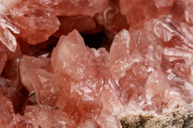 Makro mineral taş pembe Ametist siyah bir zemin üzerine yakın çekim