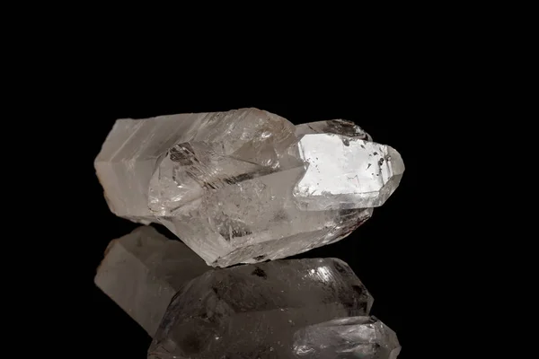 Rhinestone Piedra Mineral Macro Sobre Fondo Negro Cerca — Foto de Stock