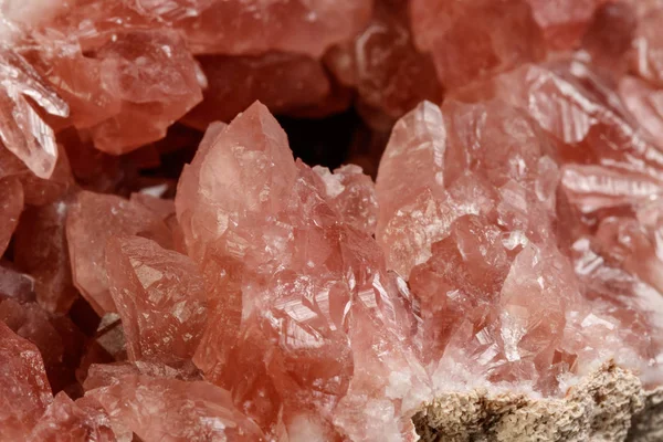 Macro Mineral Piedra Rosa Amatista Sobre Fondo Negro Cerca —  Fotos de Stock