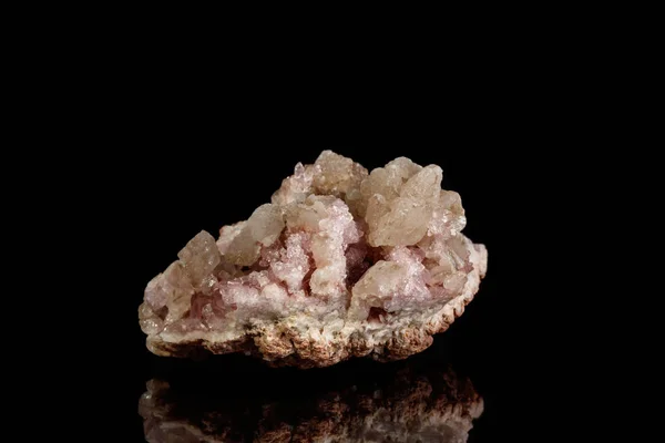 Macro Mineral Piedra Rosa Amatista Sobre Fondo Negro Cerca —  Fotos de Stock