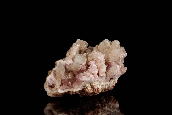 Macro Mineral Stone Pink Amethyst Black Background Close — Stock Photo, Image