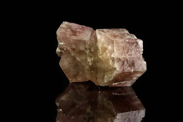 Macro Minerale Pietra Aragonite Sfondo Nero Primo Piano — Foto Stock