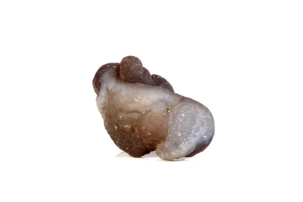 Macro Pedra Mineral Chalcedony Chalcedony Betonilha Sobre Fundo Branco Perto — Fotografia de Stock