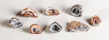 Makro mineral taş akik böbrek gerbera beyaz arka plan üzerinde kapat