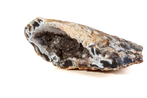 Macro Mineral Piedra Ágata Gerberas Riñón Sobre Fondo Blanco Cerca — Foto de Stock
