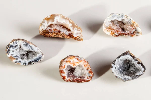 Makro mineral taş akik böbrek gerbera beyaz arka plan üzerinde kapat