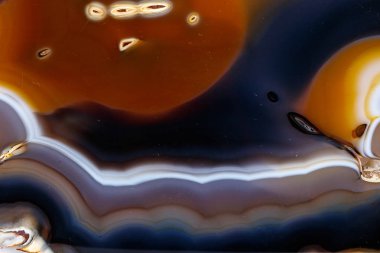 Beyaz bir arka plan makro mineral taş sarı, kahverengi akik doğurmak yakın çekim