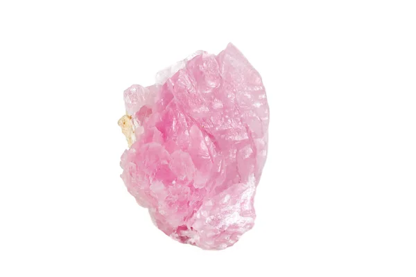 Macro Piedra Mineral Cuarzo Rosa Sobre Fondo Blanco Cerca — Foto de Stock