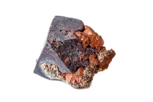Makro Cuprite Mineral Białym Tle Bliska — Zdjęcie stockowe