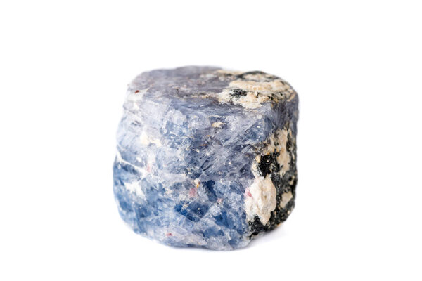 Macro Sapphire mineral on white background close up