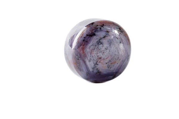 Makro Mineral Korund Ruby Sapphire Vit Bakgrund Närbild — Stockfoto