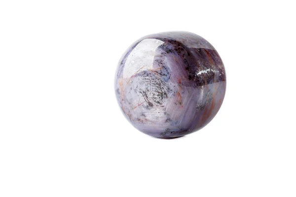 Macro of mineral Corundum Ruby Sapphire on white background close up