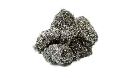 Makro mineral taş klorit içinde kuvars beyaz bir arka plan üzerinde Kapat