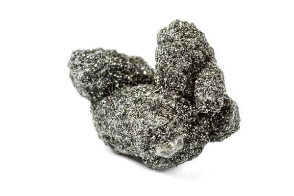 Makro Mineralne Kamienne Chloryt Kwarc Białym Tle Bliska — Zdjęcie stockowe