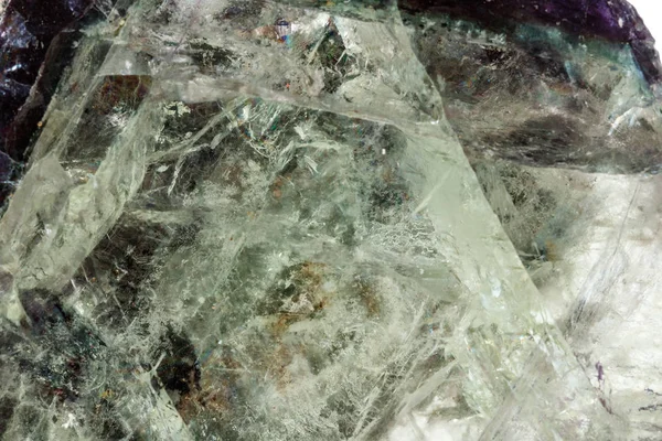 Makro Eines Mineralsteins Fluorit Auf Weißem Hintergrund Nahaufnahme — Stockfoto
