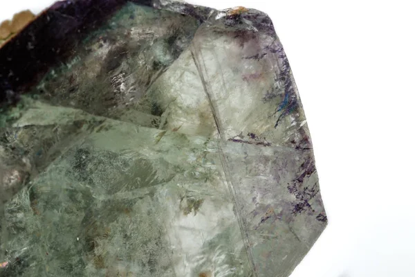 Macro Mineral Stone Fluorite White Background Close — Stock Photo, Image