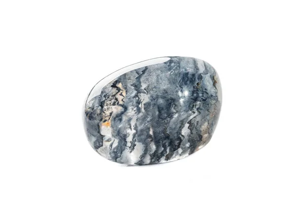 Piedra Cuarzo Mineral Macro Con Dumortierita Sobre Fondo Blanco Cerca —  Fotos de Stock