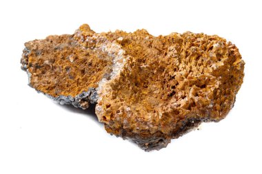 Makro mineral beyaz bir arka plan üzerinde hematit taş yakın çekim