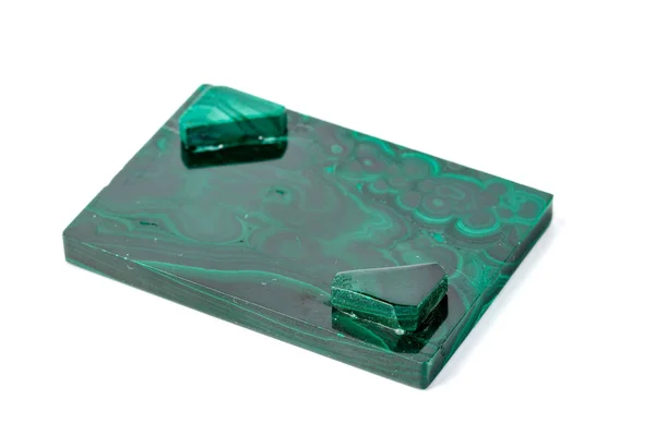 Macro Malachite Boxes White Background — Stock Photo, Image