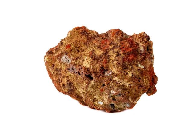 Makro Mineral Sten Adam Vit Bakgrund Nära Håll — Stockfoto