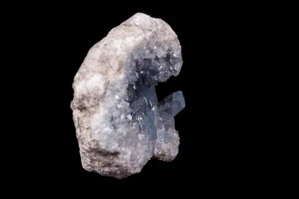 Εσωτερικη Κελεστίνος Ορυκτή Πέτρα Μακροεντολής Microcline Μαύρο Φόντο — Φωτογραφία Αρχείου