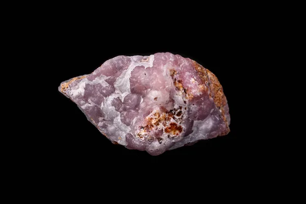 Close Van Macro Roze Smithsoniet Minerale Stone Microklien Zwarte Achtergrond — Stockfoto