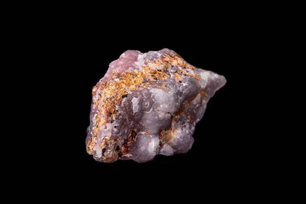 Makro Růžové Smithsonite Minerální Kámen Microcline Černém Pozadí Zblízka — Stock fotografie