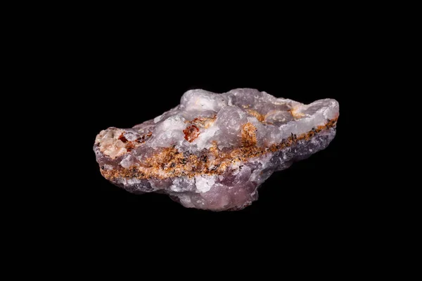 Macro Pink Smithsonite Mineral Stone Microcline Black Background Close — Stock Photo, Image