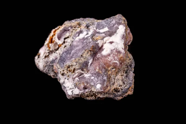 Makro Růžové Smithsonite Minerální Kámen Microcline Černém Pozadí Zblízka — Stock fotografie