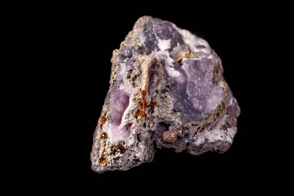 Close Van Macro Roze Smithsoniet Minerale Stone Microklien Zwarte Achtergrond — Stockfoto