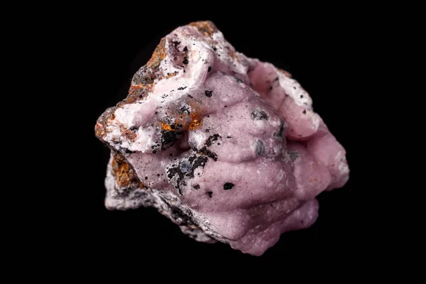 Close Van Macro Roze Smithsoniet Minerale Stone Microklien Zwarte Achtergrond — Stockfoto