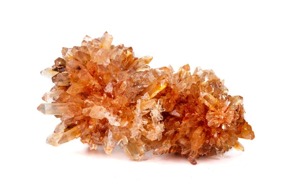 Mineral Taş Creedite Microcline Beyaz Arka Plan Üzerinde Üzerinde Makro — Stok fotoğraf