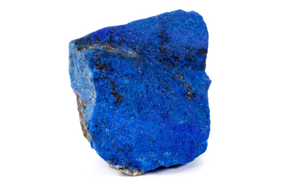 Macro Azurite Pedra Mineral Com Inserções Pirita Fundo Branco Fechar — Fotografia de Stock